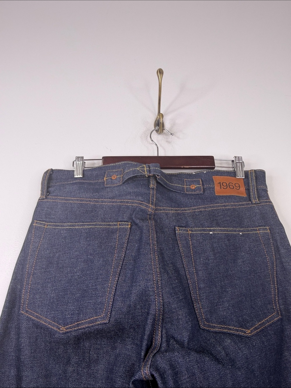 Gap Selvedge Jeans Men 32 x 33 Dark Indigo Blue Cotton Straight Leg Standard Fit - Picture 4 of 16